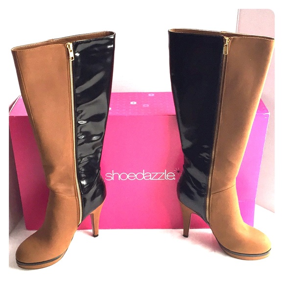 Shoe Dazzle Shoes - ⬇️$45 Shoe Dazzle Muriel Knee-High Two Tone Boots